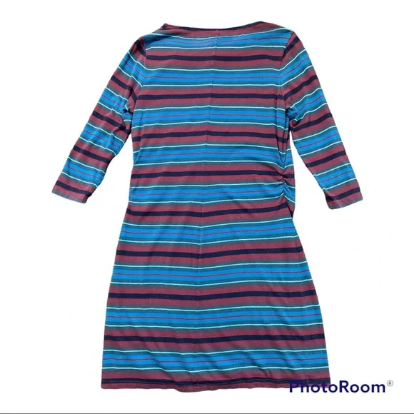 Patagonia Dress Mid Sleeve Cotton Striped Summer Fall Large - Picture 3 of 6
